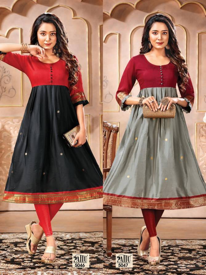 Pattu Anarkali Letest Fancy Festive Wear South Aura Designer Silk Kurti Collection